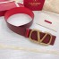 Valentino VLogo Reversible Belt 70mm in Burgundy and Red Calfskin