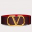 Valentino VLogo Reversible Belt 70mm in Burgundy and Red Calfskin