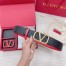 Valentino VLogo Reversible Belt 40mm in Black and Red Calfskin