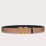 Valentino VLogo Reversible Belt 30mm in Beige and Black Calfskin