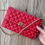 Valentino Rockstud Spike Chain Clutch In Red Lambskin