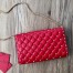 Valentino Rockstud Spike Chain Clutch In Red Lambskin