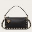 Valentino Rockstud Small Crossbody Bag In Black Grained Calfskin