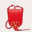 Valentino Small Vring Crossbody Bag In Red Goatskin