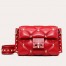 Valentino Mini Candystud Crossbody Bag In Red Lambskin