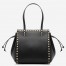 Valentino Black Rockstud Double Handle Drawstring Bag