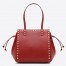 Valentino Red Rockstud Double Handle Drawstring Bag