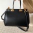 Valentino Rockstud Alcove Medium Top Handle Bag In Black Calfskin