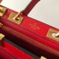 Valentino Rockstud Alcove Medium Top Handle Bag In Red Calfskin