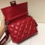 Valentino Garavani Red Quilted Candystud Top Handle Bag