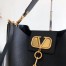 Valentino Escape Hobo Bag In Black Grained Calfskin