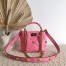 Valentino Small Roman Stud Top Handle Bag In Flamingo Nappa