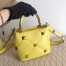 Valentino Small Roman Stud Top Handle Bag In Yellow Nappa