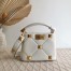 Valentino Small Roman Stud Top Handle Bag In White Nappa