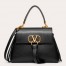 Valentino Small Vring Handbag In Black Buffalo Leather 