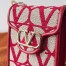 Valentino Loco Phone Case in Red Toile Iconographe with Chain