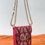 Valentino Loco Phone Case in Red Toile Iconographe with Chain