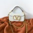 Valentino Loco Small Shoulder Bag In White Calfskin