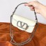 Valentino Loco Small Shoulder White Bag with Crystals Logo