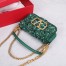 Valentino Small Loco Shoulder Bag with Green 3D-effect Embroidery