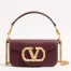 Valentino Loco Small Shoulder Bag in Bordeaux Calfskin With Jewel Logo