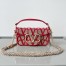 Valentino Small Loco Shoulder Bag in Red Toile Iconographe