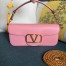 Valentino Loco Large Shoulder Bag In Pink Calfskin