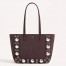 Valentino Nellcote Mini Shopping Bag in Chocolate Suede Calfskin