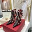 Valentino Rockstud Alcove Boots In Black Patent Leather