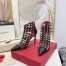 Valentino Rockstud Alcove Boots In Black Patent Leather