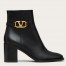Valentino VLogo Ankle Boots 75mm In Black Leather