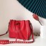 Valentino Small Rockstud Bucket Bag In Red Grained Calfskin