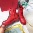 Valentino Red Leather VLogo Combat Boots