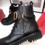 Valentino Vlogo Combat Boot 35MM In Black Calfskin