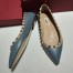 Valentino Rockstud Ballet Flats In Blue Calfskin