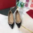 Valentino Rockstud Ballet Flats In Black Patent Leather