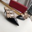 Valentino Rockstud Mules 50mm In Black Patent Leather