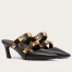 Valentino Roman Stud Mules 65mm In Black Calfskin 