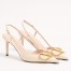 Valentino VLogo Signature Slingback Pumps 80mm in Black Croc-embossed Leather
