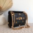 Valentino Medium Roman Stud Chain Bag In Black Nappa