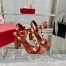 Valentino Roman Stud Sandals 90mm In Red Calfskin