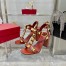 Valentino Roman Stud Sandals 90mm In Red Calfskin