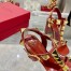 Valentino Roman Stud Sandals 90mm In Red Calfskin