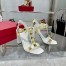 Valentino Roman Stud Sandals 90mm In White Calfskin