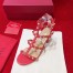 Valentino Rockstud Ankle Strap Sandals 60mm In Red Calfskin