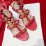 Valentino Rockstud Ankle Strap Sandals 60mm In Red Calfskin