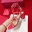 Valentino Rockstud Ankle Strap Sandals 60mm In Red Calfskin