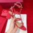 Valentino Rockstud Ankle Strap Sandals 60mm In Red Calfskin