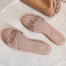 Valentino VLogo Signature Flat Slides In Poudre Calfskin