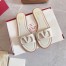 Valentino VLogo Signature Flat Slides In White Calfskin